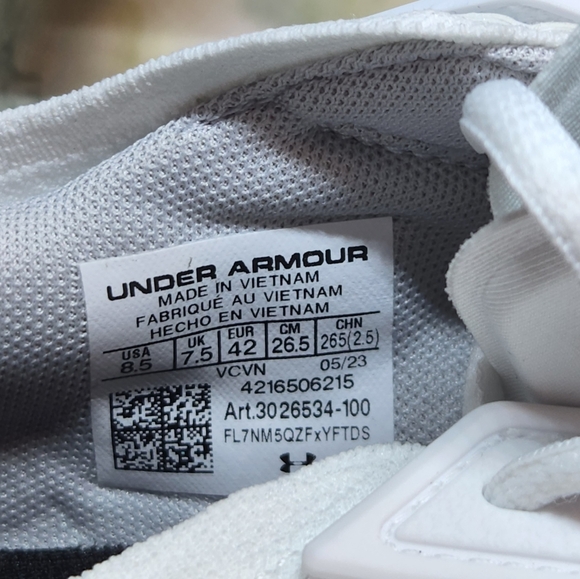 Under Armour Project Rock 6 UA White Training Shoes Size 8.5 - Picture 9 of 9
